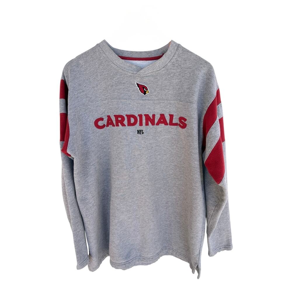 Arizona Cardinals Long Sleeve Shirt Mens XL Gray Red NFL Football Pullover